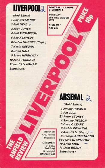 Match programme
